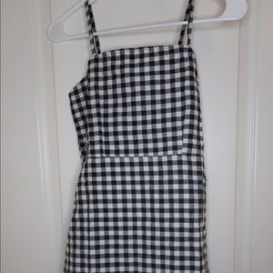 black and white checkered dress